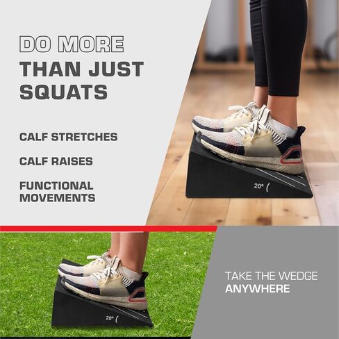 Squat Wedge Block - Weight Lifting Wedges for Home Gym or Personal Trainers - Slant Board Angled Ramp Blocks for Elevated Heel Squatting Workout - 10 Degrees in Saudi Arabia