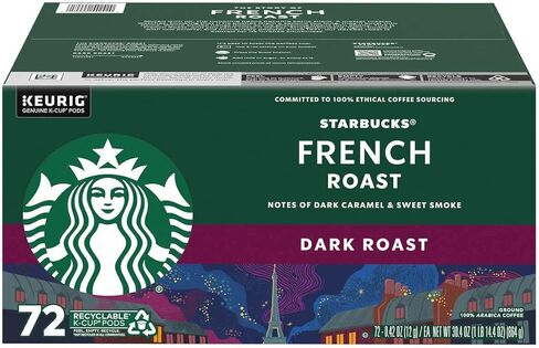 Starbucks K-Cup Coffee Pods ، قهوة مشوية داكنة ، مشوي فرنسي ، 100 ٪ أرابيكا ، صندوق واحد (32 قرون) in Kuwait