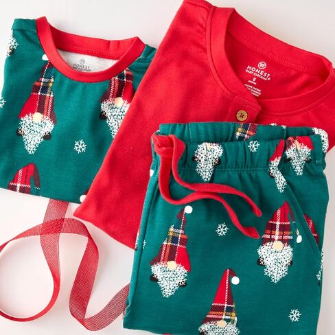 HonestBaby Family Matching Holiday Pajamas Organic Cotton for Men, Women, Kids, Toddlers, Baby Boys, Girls, Unisex Pets, Halloween Bold Stripe Gray Ombre in Saudi Arabia