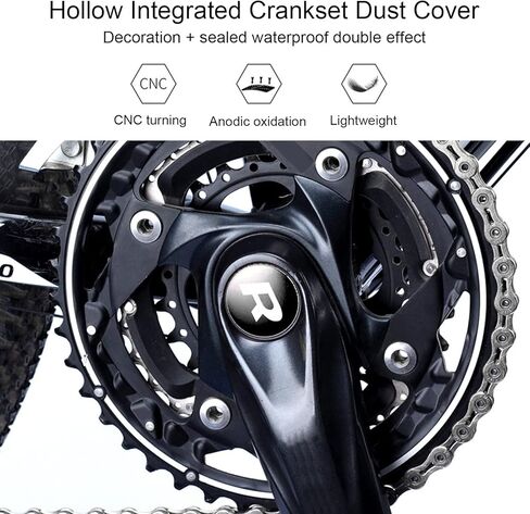 غطاء غبار Dilwe Crankset، غطاء غبار ذراع كرنك مدمج من سبائك الألومنيوم للطريق (أسود) in Saudi Arabia