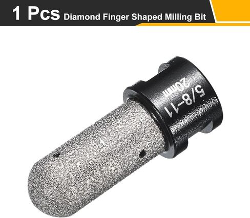 HARFINGTON 2pcs Diamond Finger Shaped Milling Bit 15mm 2 Holes with 5/8"-11 Thread for Enlarging Shaping Milling Existing Holes on Marble Countertop, Black in Saudi Arabia