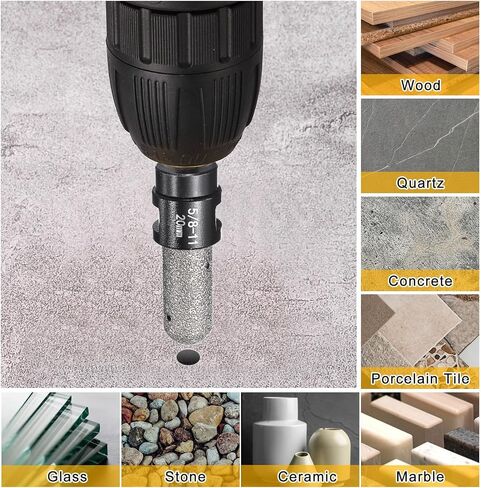 HARFINGTON 2pcs Diamond Finger Shaped Milling Bit 15mm 2 Holes with 5/8"-11 Thread for Enlarging Shaping Milling Existing Holes on Marble Countertop, Black in Saudi Arabia