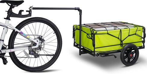 TMZ Bike Trailer, Bicycle Cargo Trailer with 110lbs Load Capacity, 11.4 Inch Airless Tire, Universal Coupler, Angle-Adjustable Pull Rod and Elastic Net Cover in Saudi Arabia