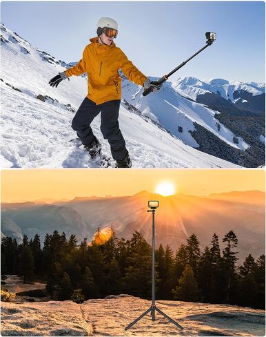 53.5 "Osmo Action 5 Pro Selfie Stick Tripod for DJI Action 4/3 ، OSMO 360 - قابلة للتمديد سفر مدونة مدونة DJI Osmo Action 5 Pro/4/3 ، DJI Osmo 360 ، DJI Osmo Pocket 3 - Osmo Action Accessories in Kuwait