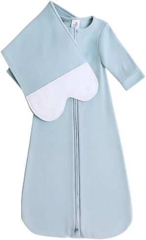 Organic Cotton Blend, All-in-One Butterfly Wing Sleep Sack Transitional Training System for Newborn Infant Baby with Wash Bag, Preemie (4-7 lbs), Blue in Saudi Arabia