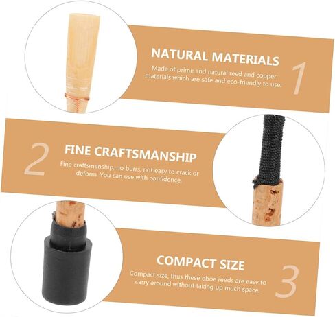 Kisangel 2pcs Professional Oboe Reeds Compact Instrument Accessory for Oboe Players Hand-made Natural Cane Lightweight Easy to Install for and Beginners in Saudi Arabia