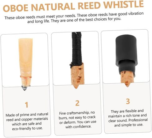 Kisangel 2pcs Professional Oboe Reeds Compact Instrument Accessory for Oboe Players Hand-made Natural Cane Lightweight Easy to Install for and Beginners in Saudi Arabia