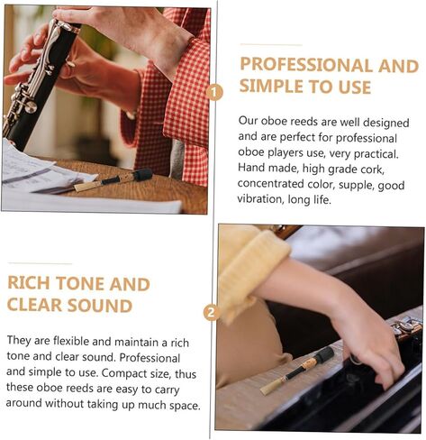 Kisangel 2pcs Professional Oboe Reeds Compact Instrument Accessory for Oboe Players Hand-made Natural Cane Lightweight Easy to Install for and Beginners in Saudi Arabia
