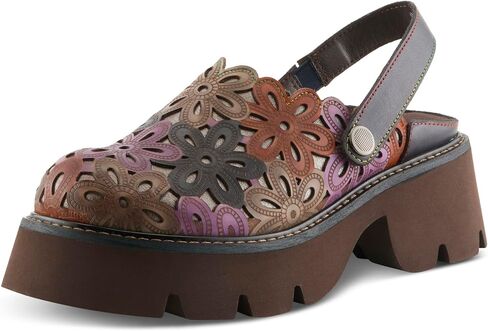 L’Artiste Shot Putput Leather Slingback Clog - منصة قطع الأزهار مع نعل مكتنزة ومفتوحة الظهر in Saudi Arabia