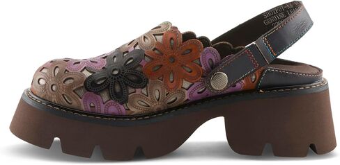 L’Artiste Shot Putput Leather Slingback Clog - منصة قطع الأزهار مع نعل مكتنزة ومفتوحة الظهر in Saudi Arabia