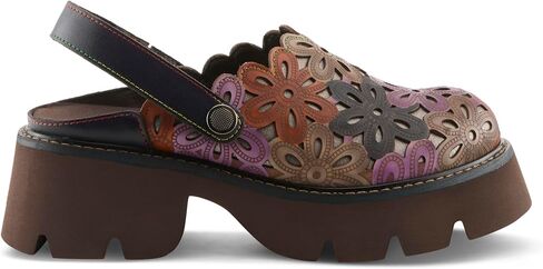 L’Artiste Shot Putput Leather Slingback Clog - منصة قطع الأزهار مع نعل مكتنزة ومفتوحة الظهر in Saudi Arabia