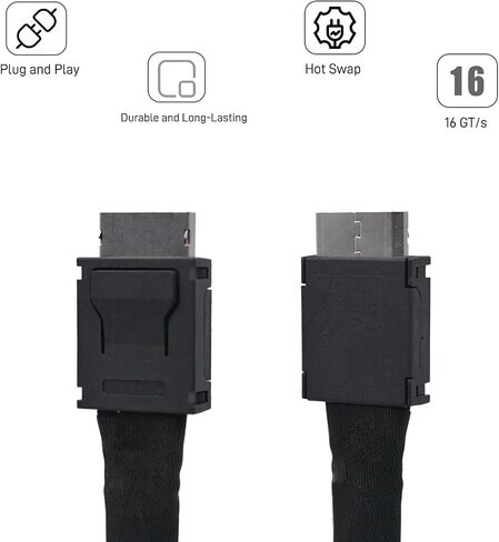 Oculink Cable SFF-8611 4i Short Extension Cable | PCIe 4.0 x4 Lanes, Male to Male, 1.6 feet (50 cm), for Oculink eGPU Dock ,onexGPU, Mini PC, SSD in Kuwait