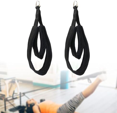 Generic 2Pcs Pilates Straps for Reformer D Rings Straps Nonslip Handle Pilates Double Loop Straps for Waist Back Leg Workout Home Gym in Saudi Arabia