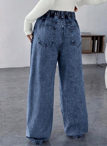 BLENCOT Maternity Jeans for Women High Waist Straight Leg Pregnancy Denim Pants with Pockets in Kuwait