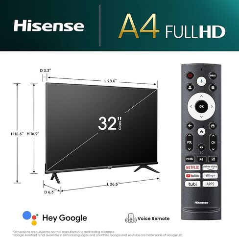 Hisense 40 بوصة من الفئة A4 Series FHD 1080P Smart Fire TV (40A4NF ، 2025 Model) - DTS Virtual: X ، Slim Bezel Design ، Alexa Build In in Saudi Arabia