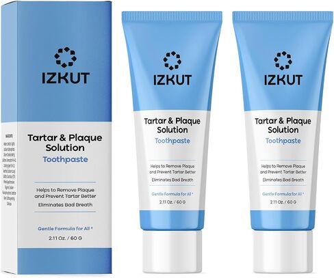 Plaque & Tartar Remover Toothpaste for Teeth: Removes Plaque & Reduces Tartar - Long-Lasting Fresh Breath, Gum-Friendly, SLS Free Dental Gel, Enamel Support Toothpaste for Adults & Kids, Wintergreen in Kuwait