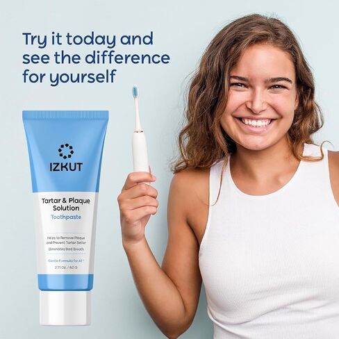 Plaque & Tartar Remover Toothpaste for Teeth: Removes Plaque & Reduces Tartar - Long-Lasting Fresh Breath, Gum-Friendly, SLS Free Dental Gel, Enamel Support Toothpaste for Adults & Kids, Wintergreen in Kuwait