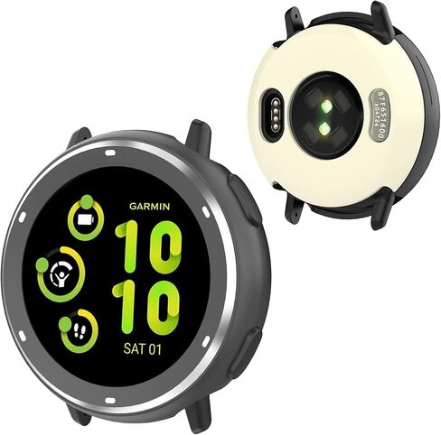 BEARDDO 2 in 1 Metal Case for Garmin Vivoactive 5 with TPU Back Cover, Rugged Shockproof All-Round Protective Cover with Cleaning Cloth Accessories for Garmin Active 5 Smartwatch for Men Women (Black) in Kuwait