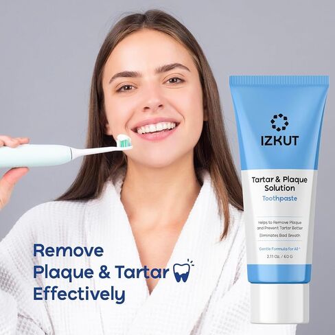 Plaque & Tartar Remover Toothpaste for Teeth: Removes Plaque & Reduces Tartar - Long-Lasting Fresh Breath, Gum-Friendly, SLS Free Dental Gel, Enamel Support Toothpaste for Adults & Kids, Wintergreen in Kuwait