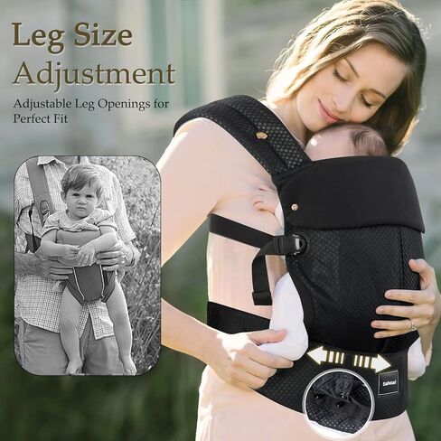 حاملة طفل مع دعم أسفل الظهر ، حاملة الأطفال المريحة حديثي الولادة إلى طفل صغير مع حجم مقعد قابل للتعديل ، حاملة رضع مريحة مع حمل ثلاثي الاتجاهات ، مواجهة طفل هودلر كاريير لأمي وأبي ، أسود ، أسود in Kuwait