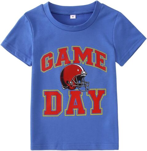 Modntoga Toddler Girl Boy Game Thirt Sunday Football Cap Shirt Shirt Shirt Shirt Little Kid Kid Rugby Sports Tee Top in Saudi Arabia