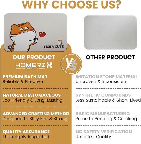 Homerz Stone Bath Mat – Premium Diatomaceous Earth Bath Mat, Rock Absorbent Bath Mats for Bathroom, Modern Stone Drying Mat, Shower Mat Outside Shower, Tapetes para Baño 23.6"x15.3" Gray in Saudi Arabia