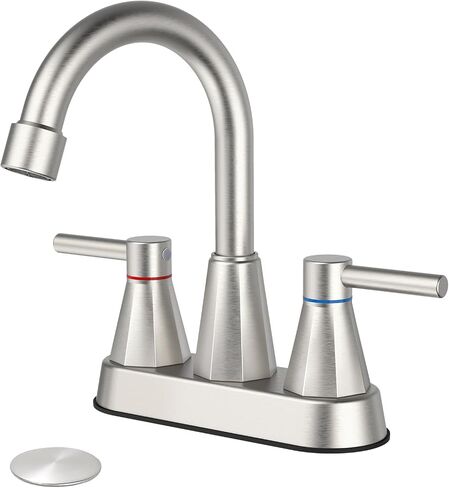 4 inches Bathroom Faucet for 3 Hole,2-Handle Bathroom Sink Faucets with Pop Up Drain (Matte Black) in Saudi Arabia