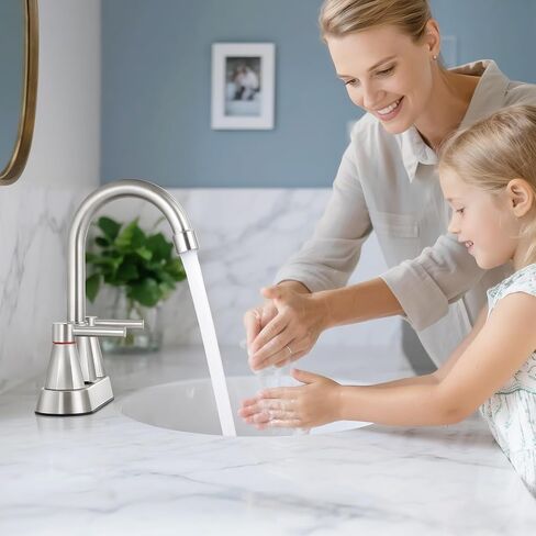 4 inches Bathroom Faucet for 3 Hole,2-Handle Bathroom Sink Faucets with Pop Up Drain (Matte Black) in Saudi Arabia