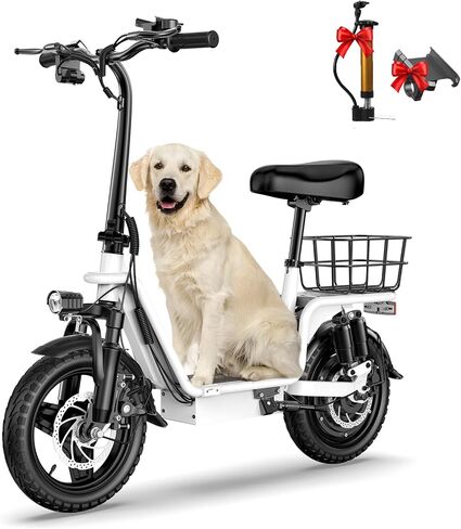 Peak 900W Electric Scooter Adults with Seat, 33 Miles Range, 48V 10.4Ah Removable Li Battery, 20MPH Folding E Scooter with Large Middle Basket, with Phone Holder Ebike for Pets & Cargo, Black in Kuwait