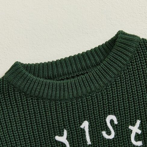 My First Christmas Baby Girl Outfit Infant Chunky Knitted Sweater Oversized Pullover Sweatshirt Xmas Winter Clothes in Saudi Arabia