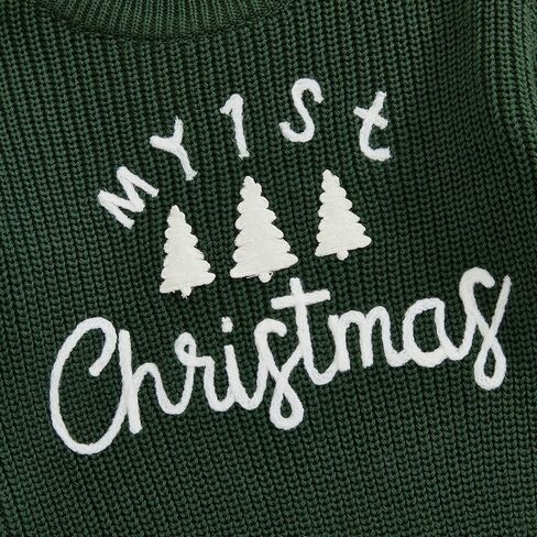 My First Christmas Baby Girl Outfit Infant Chunky Knitted Sweater Oversized Pullover Sweatshirt Xmas Winter Clothes in Saudi Arabia