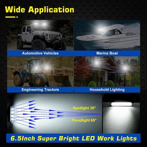 Upgrade LED Boat Lights with On/Off Switch, Super Bright Solid Waterproof Spotlight with Clip on Mount, Dual Power White T-Top 12V Marine Light Bar Spreader for Boat Dock Decking Truck Night Fishing in Kuwait