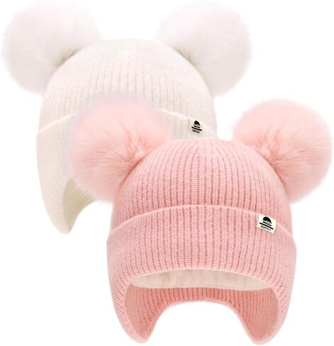 Furtalk Baby Toddler Winter Hat Pom Pom Beanie Girls Boy in Saudi Arabia