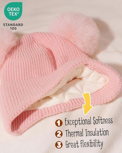 Furtalk Baby Toddler Winter Hat Pom Pom Beanie Girls Boy in Saudi Arabia