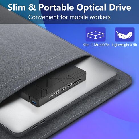 محرك الأقراص المضغوطة/DVD الخارجي Agptek ، و USB 3.0 Slim DVD Burner مع محول Ethernet ، ومنافذ USB وفتحات بطاقة TF/SD ، وقارئ/كاتب مشغل CD/DVD للكمبيوتر المحمول ، والكمبيوتر الشخصي ، و MacBook ، و Windows ، Linux ، Mac OS in Saudi Arabia