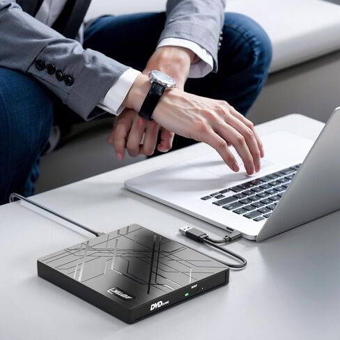 محرك الأقراص المضغوطة/DVD الخارجي Agptek ، و USB 3.0 Slim DVD Burner مع محول Ethernet ، ومنافذ USB وفتحات بطاقة TF/SD ، وقارئ/كاتب مشغل CD/DVD للكمبيوتر المحمول ، والكمبيوتر الشخصي ، و MacBook ، و Windows ، Linux ، Mac OS in Saudi Arabia