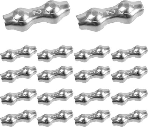12PCS M4 Double Bolt Wire Rope Clips, Stainless Steel Duplex Wire Rope Clips, 2-Post Wire Rope Clamp for 1/8 Inch (3mm) Diameter Wire Cable in Saudi Arabia