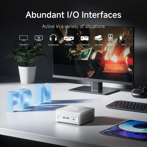 MINISFORUM UM870 Slim Mini PC,AMD Ryzen 7 8745H Processor Mini Computer(8C/16T, Up to 5.0GHz), 32GB DDR5 RAM & 1TB PCIe 4.0 SSD, Support 8K@60Hz HDMI 2.1/USB4 Output, WIFI6E/BT5.3/Auto Power On in Kuwait