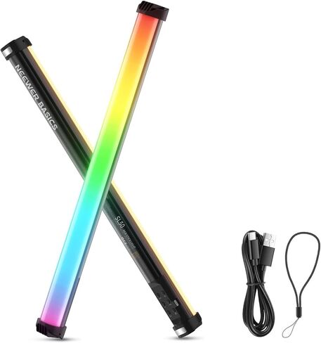 NEEWER Basics 12" Magnetic RGB Light Wand, CRI95 Dimmable 8W LED Handheld Video Tube Lighting Stick with 51 RGB Modes, 2000mAh Battery for YouTube TikTok Camera Streaming Studio Video Recording, SL30 in Saudi Arabia
