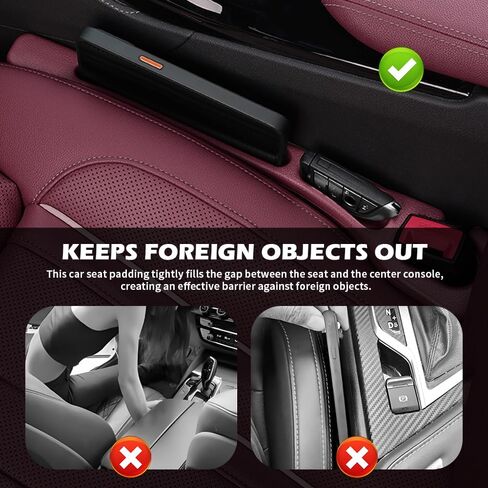 2pcs حشو فجوة السيارة مع فتحات التخزين ، والترقية نسخة من منظم حشو مقعد مقعد السيارة للمفاتيح وحامل الهاتف ، وأغراض متعددة لا يوجد حارس المقعد تجنب العناصر إسقاط in Kuwait
