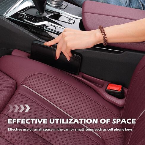 2pcs حشو فجوة السيارة مع فتحات التخزين ، والترقية نسخة من منظم حشو مقعد مقعد السيارة للمفاتيح وحامل الهاتف ، وأغراض متعددة لا يوجد حارس المقعد تجنب العناصر إسقاط in Kuwait