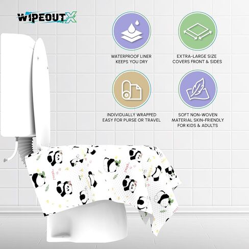 Toilet Seat Cover(60 Pack) – XL 18x15 Inch Paper Material – Toilet Seat Covers Disposable Flushable for Kids and Adults – 100% Biodegradeable - Public Restrooms, Camping and Airplanes in Kuwait