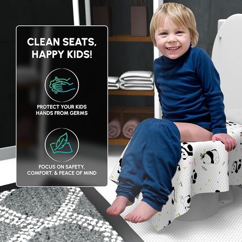 Toilet Seat Cover(60 Pack) – XL 18x15 Inch Paper Material – Toilet Seat Covers Disposable Flushable for Kids and Adults – 100% Biodegradeable - Public Restrooms, Camping and Airplanes in Kuwait