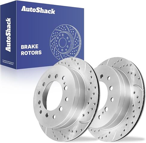 Autoshack Brake Rotors مجموعة استبدال دوار الفرامل الخلفية للفرامل لعام 2001-2007 Toyota Sequoia 2003-2009 4runner 2007-2009 in Kuwait