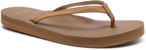 Sanuk Yoga Joy | Flip Flops for Women | Yoga Sandals For Women | Women's Beach Sandals | Memory Foam Footbed, Tan, 8 in Saudi Arabia