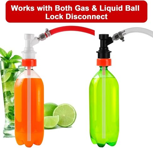 غطاء كاربوناتور ، 4 حزمة غلاف كربنة بلاستيكية 5/16 "Barb Ball Lock Lock Counter Pressing Cap Captonation Carbonation Pet Bottion Cop Co2 Cap for Soda Beer with 9 O-St حلقات إضافية in Saudi Arabia