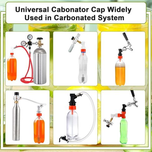 غطاء كاربوناتور ، 4 حزمة غلاف كربنة بلاستيكية 5/16 "Barb Ball Lock Lock Counter Pressing Cap Captonation Carbonation Pet Bottion Cop Co2 Cap for Soda Beer with 9 O-St حلقات إضافية in Saudi Arabia