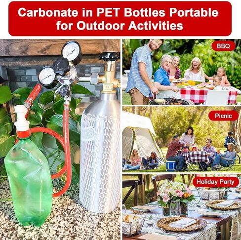 غطاء كاربوناتور ، 4 حزمة غلاف كربنة بلاستيكية 5/16 "Barb Ball Lock Lock Counter Pressing Cap Captonation Carbonation Pet Bottion Cop Co2 Cap for Soda Beer with 9 O-St حلقات إضافية in Saudi Arabia