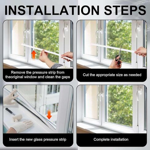 10 Pack 72" Vinyl Snap in Window Glazing Bead Resistant Window Frame Seal Snap in Glazing Bead Vinyl Spline (White) in Kuwait