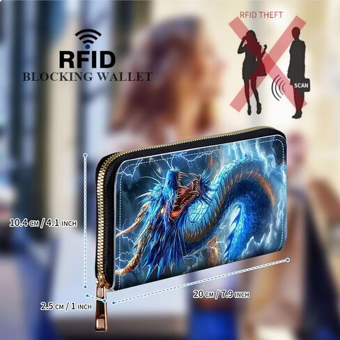 محفظة للسيدات ، سعة كبيرة RFID حظر محفظة معصم الجلود للنساء للسيدات رجال حامل بطاقة الائتمان سحاب محفظة الهاتف محفظة السفر ، بوسطن تيرير كلب in Kuwait